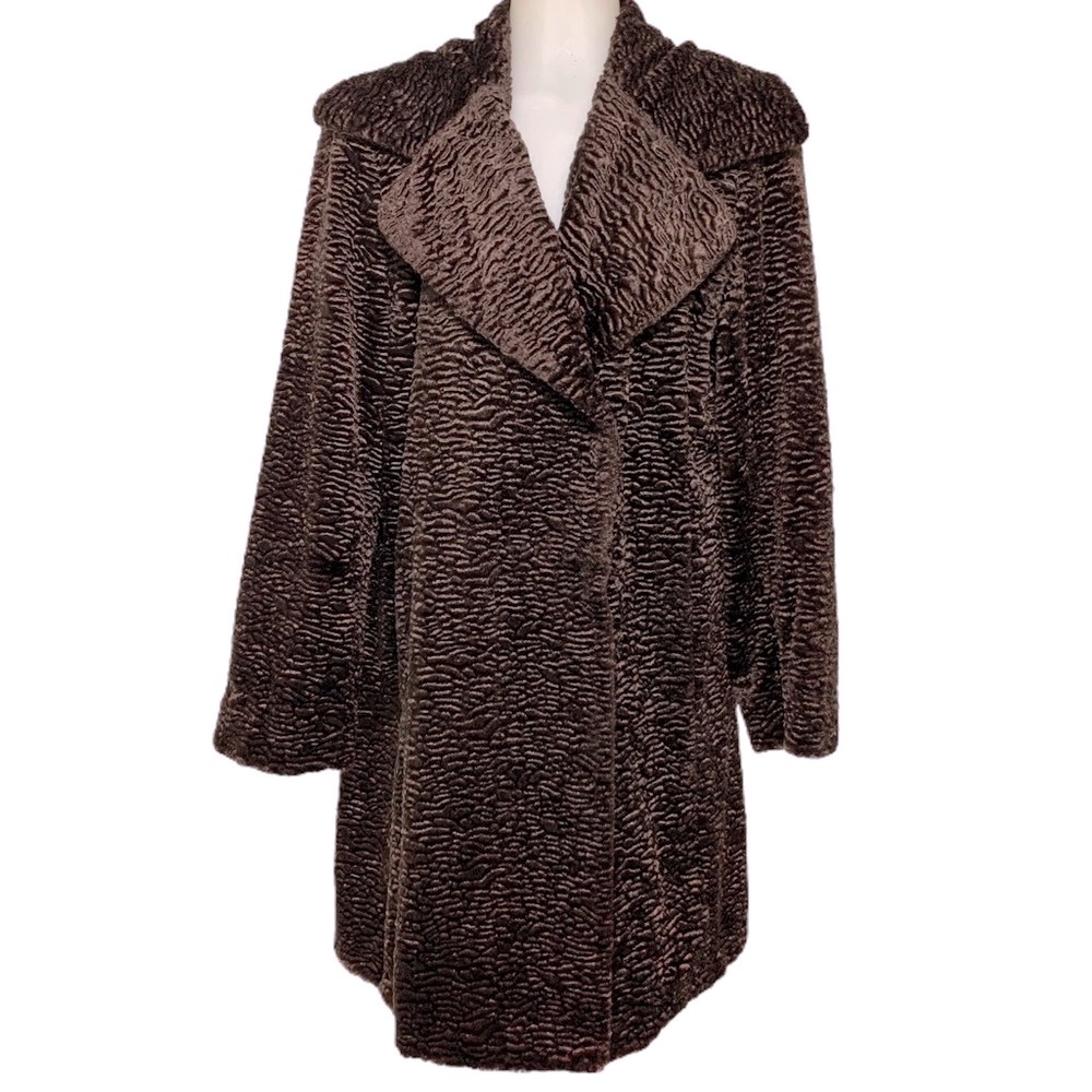Vintage CALVIN KLEIN Coat Luxurious Crushed Velvet Victorian Retro Long M - Picture 1 of 14